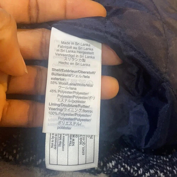 J Crew MensThompson Herringbone Wool Blend Overcoat Topcoat Blue Size 40 NWT - Picture 6 of 7